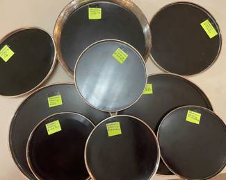 Gorham sterling silver rimmed Formica serving trays-vintage