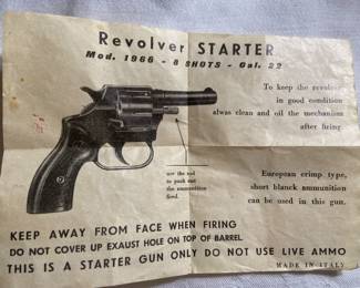 Original Starter Revolver paperwork