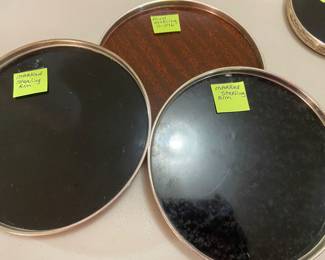 Sterling silver rimmed Formica serving trays