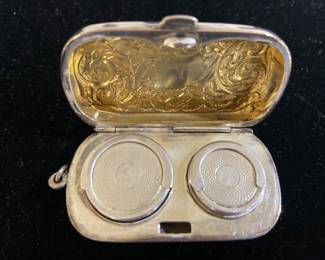 Antique sterling silver coin box 