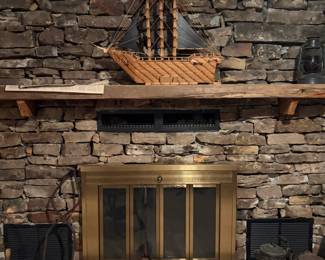 Nautical decor, antique lamps and kettles