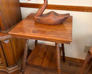 Parlor table, wooden swan