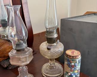 Oil lamps, marbles