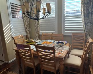 Dining Table with extension, 8 chairs