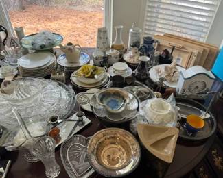 Assorted Plates and Glassware