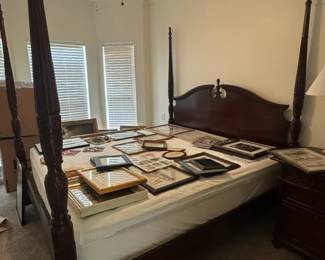 Lane King size Poster bed                                                  Assorted framed artwork