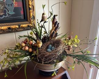 Interesting Silk and Bird Arrangement