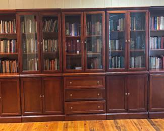  Library Units - 5 Piece - Walnut  Finish - Adjustable Shelf