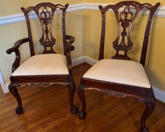 8 Maitland -Smith Chippendale Chairs - 2 Arm - 6 Side