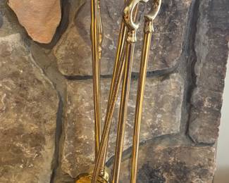 Brass Fireplace Tool Set