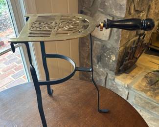 Antique Iron and Brass Fire Trivet 