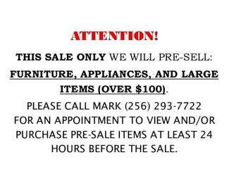 PreSell Furn and Lg Items