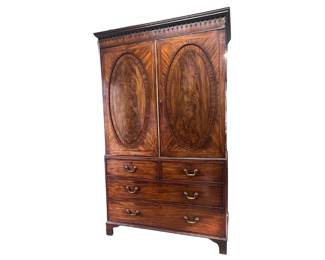 Georgian mahogany linen press