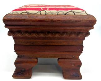 Very cool Tramp/Folk Art footstool