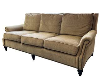 Vanguard three cushion taupe sofa