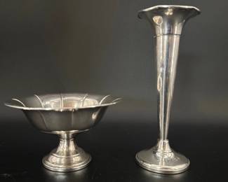 Sterling weighted vase/compote