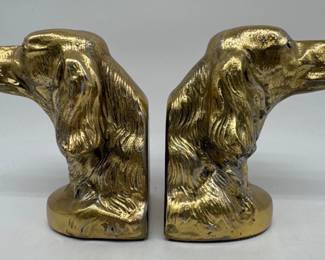 Brass hunting dog bookends