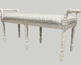 Louis XVI style painted dressing bench