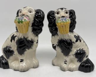 Staffordshire style dogs; 7"H