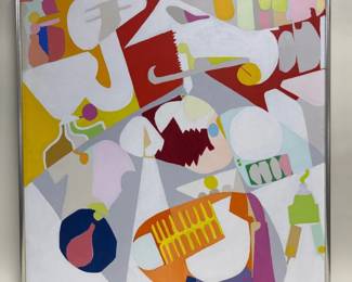 1975 Gerard Schlosser (French, 1931-2012) signed abstract painting 