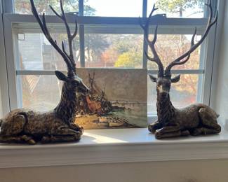 A Pair of Brass Dear