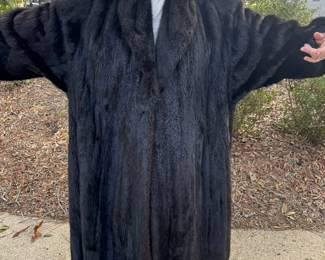 $800 - Full mink coat, black - size 14-16 - great condition. 