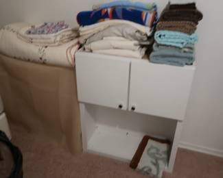 linens white storage piece