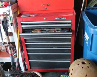 craftsman tool box, loaded with tools of various brands