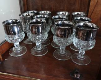 silver  edged glassware