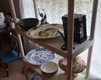 decor- blue and white pieces