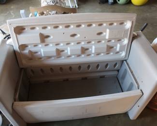 plastic bench with storage