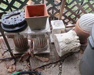 outdoor pots and pedestals