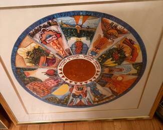 Judaica Holiday wheel calendar artwork