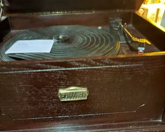 Thomas collectors vintage style phonograph in a wooden cabinet