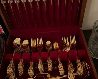 Gold plated cutlery