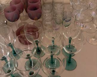 Assorted glasses stemware 