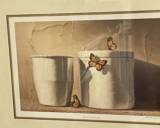 FRAMED/MATTED "STILL LIFE WITH BUTTERFLIES" BY WARD NICHOLS (SIGNED/NUMBERED) 370/750