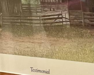 FRAMED/MATTED “TESTIMONIAL”  by WARD NICHOLS, REMARQUE, SIGNED/NUMBERED  9/25