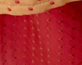 BEDROOM TABLE WITH SWISS DOTS DOUBLE OVERLAY AND GLASS TOP