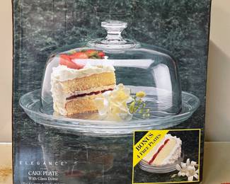 CAKE PLATE WITH GLASS DOME