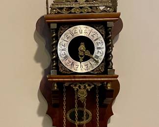 ZAANSE VINTAGE ANTIQUE DUTCH OLD WALL CLOCK, 8 DAY (WARMINK WUBA FREESIAN ERA)