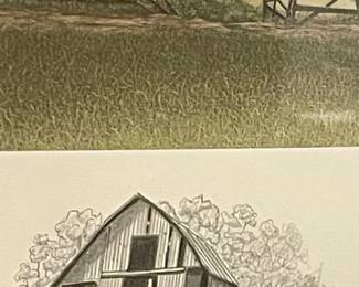 FRAMED/MATTED “TESTIMONIAL”  by WARD NICHOLS, REMARQUE, SIGNED/NUMBERED  9/25