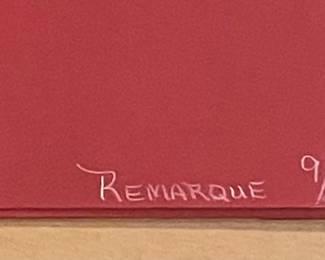 "DEDICATION"  REMARQUE LITHOGRAPH by WARD NICHOLS, SIGNED/NUMBERED 9/25