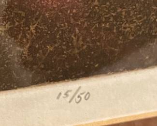 FRAMED/MATTED "AFTERNOON SUN" BY SEBASTIAN '78  (SIGNED/NUMBERED) 15/50FRAMED/MATTED "AFTERNOON SUN" BY SEBASTIAN '78  (SIGNED/NUMBERED) 15/50