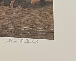 "APPROACH"  REMARQUE PRINT by WARD NICHOLS, SIGNED/NUMBERED 9/25