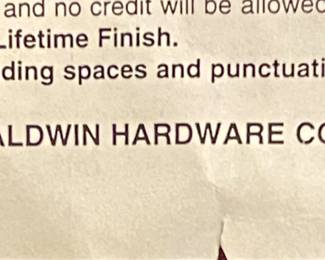 *NEW    BALDWIN BRASS DOOR KNOCKER