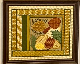 FRAMED INTRICATE CROSS-STITCH/NEEDLE WORK