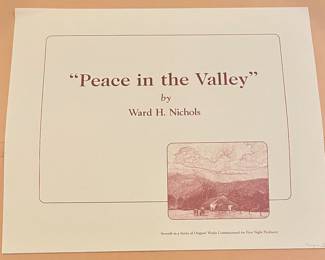 "PEACE IN THE VALLEY"  REMARQUE PRINT by WARD NICHOLS, SIGNED/NUMBERED 9/25