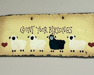 "COUNT YOUR BLESSINGS" WALL ART ON SLATE