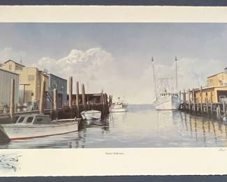 "HARBOR REFLECTIONS"  REMARQUE LITHOGRAPH by WARD NICHOLS, SIGNED/NUMBERED 9/25